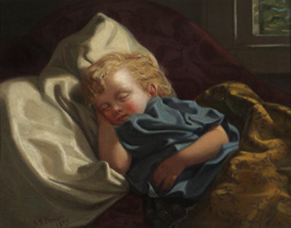 John George Brown Sleeping Angel oil painting picture